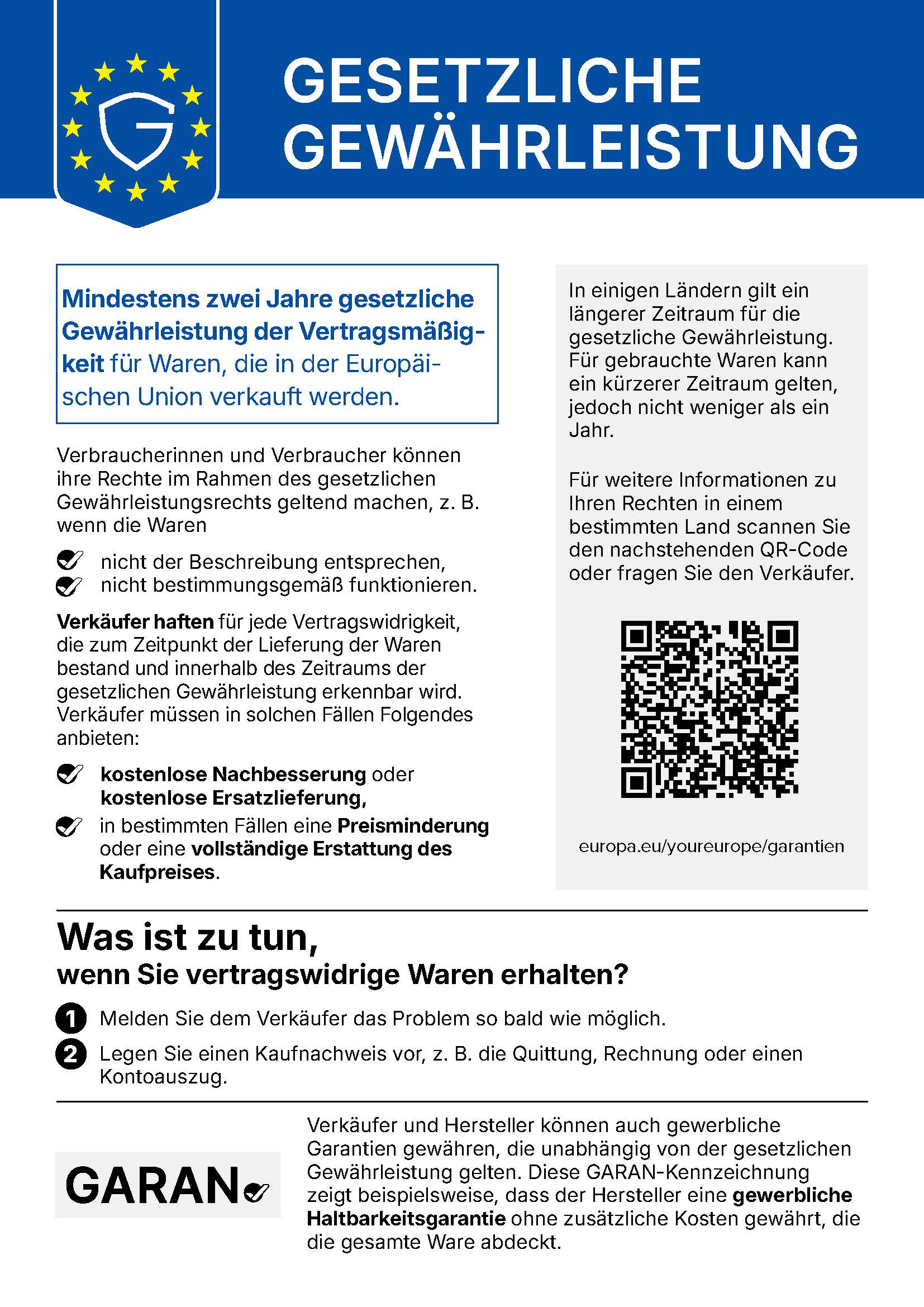 gewaehrleistung Label