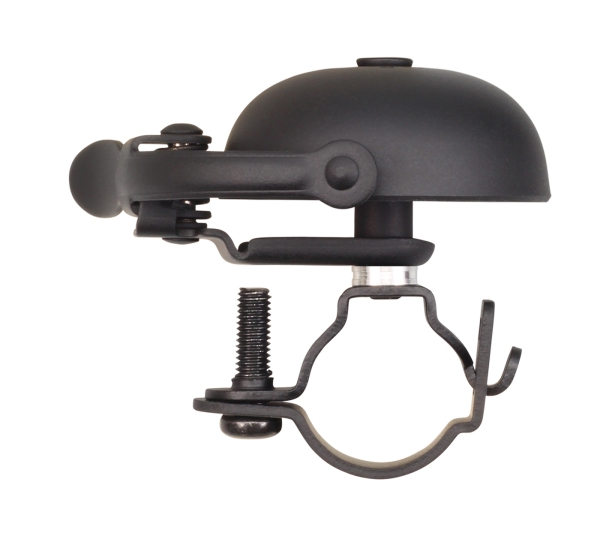 Crane Bell Co. Mini Suzu Fahrradklingel mit Steel Band Mount - All Black